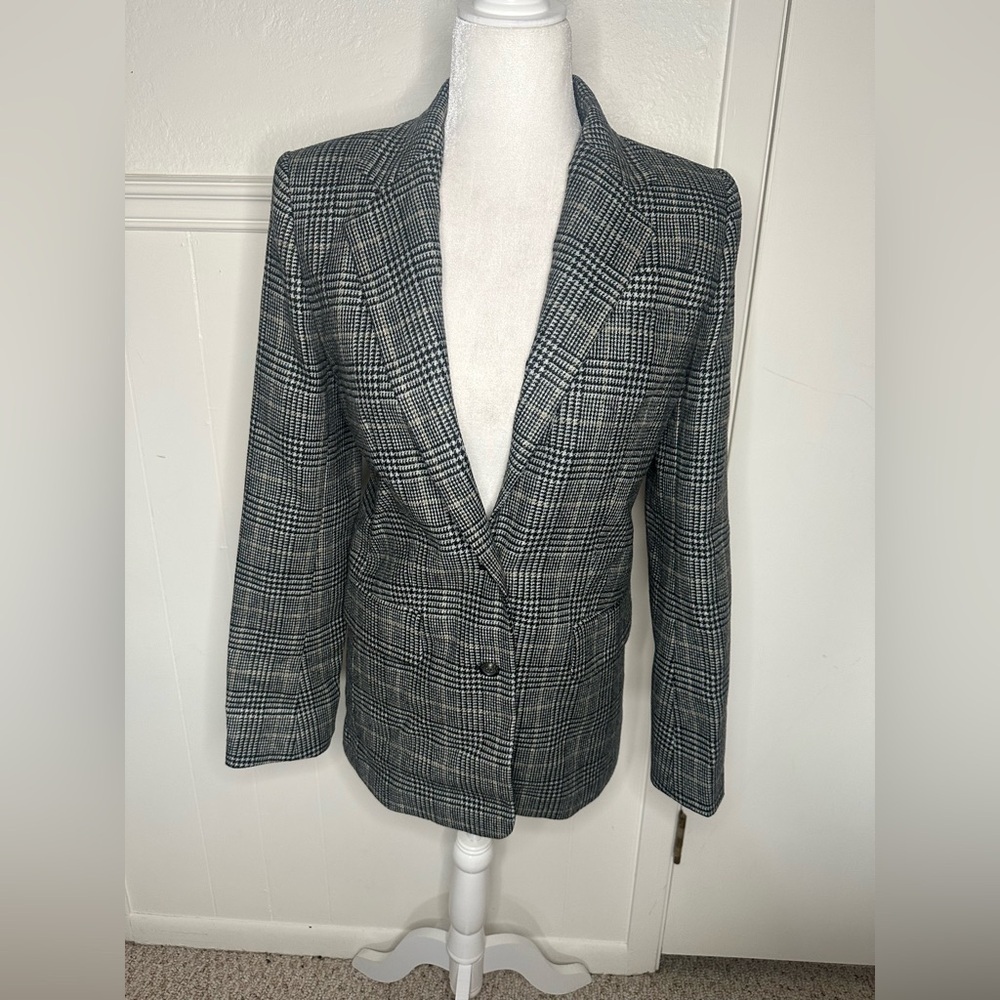 Club Monaco Black and White Checkered Blazer size 0
